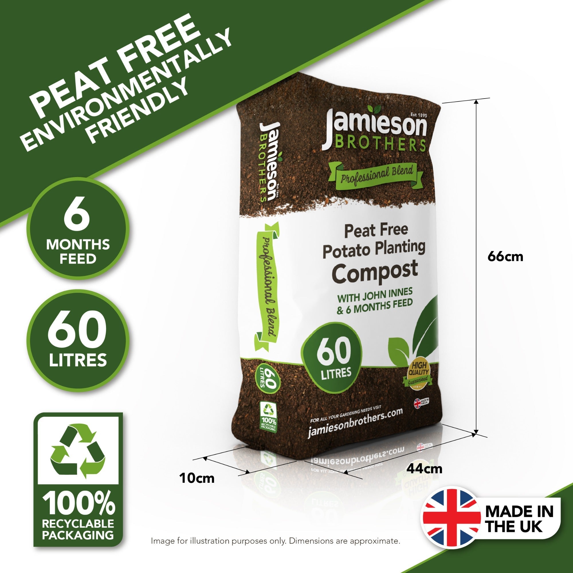 Peat Free Potato Compost with added John Innes 60L By Jamieson Brothers
